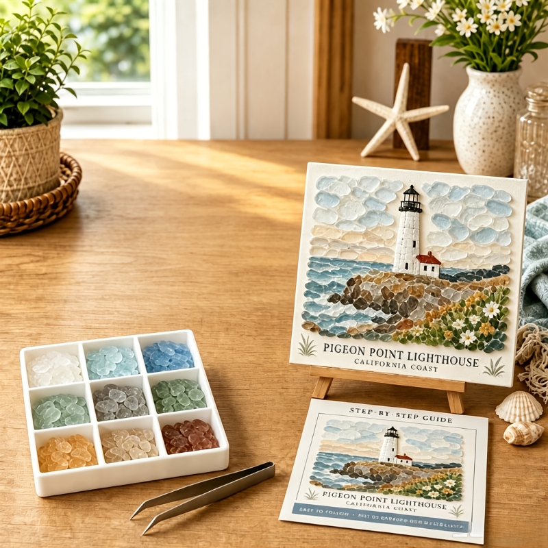 Lighthouse Sea Glass Craft Kit for Adults