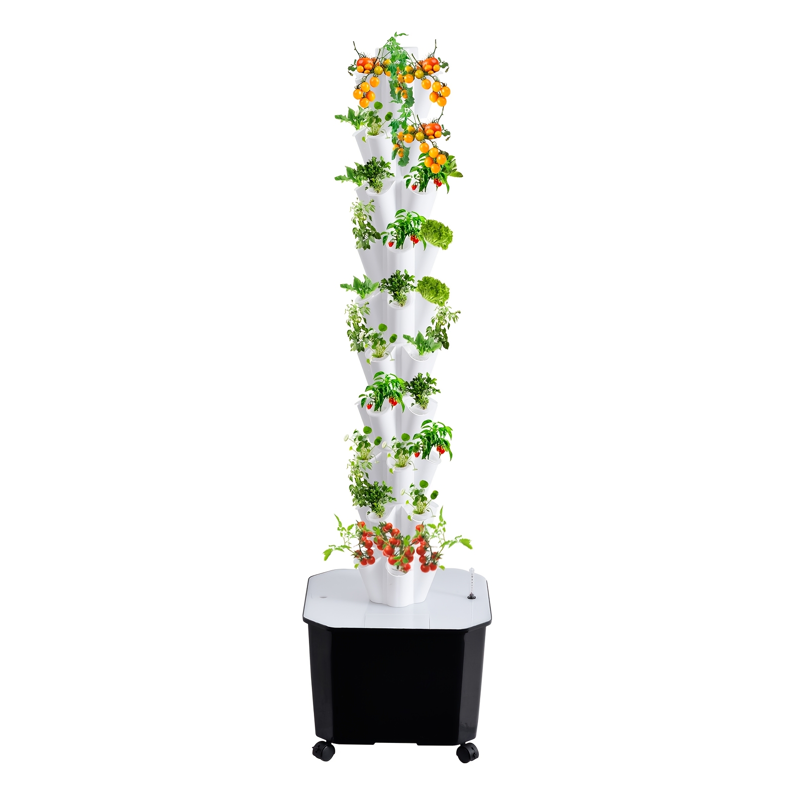 Hydroponics Growing Tower | 50l Large Capacity Water Tank Hydroponic Growing Tower, 166cm Tall, 5 Layers, For Indoor & Outdoor Use, Suitable For Vegetables, Herbs, Strawberries, Etc.