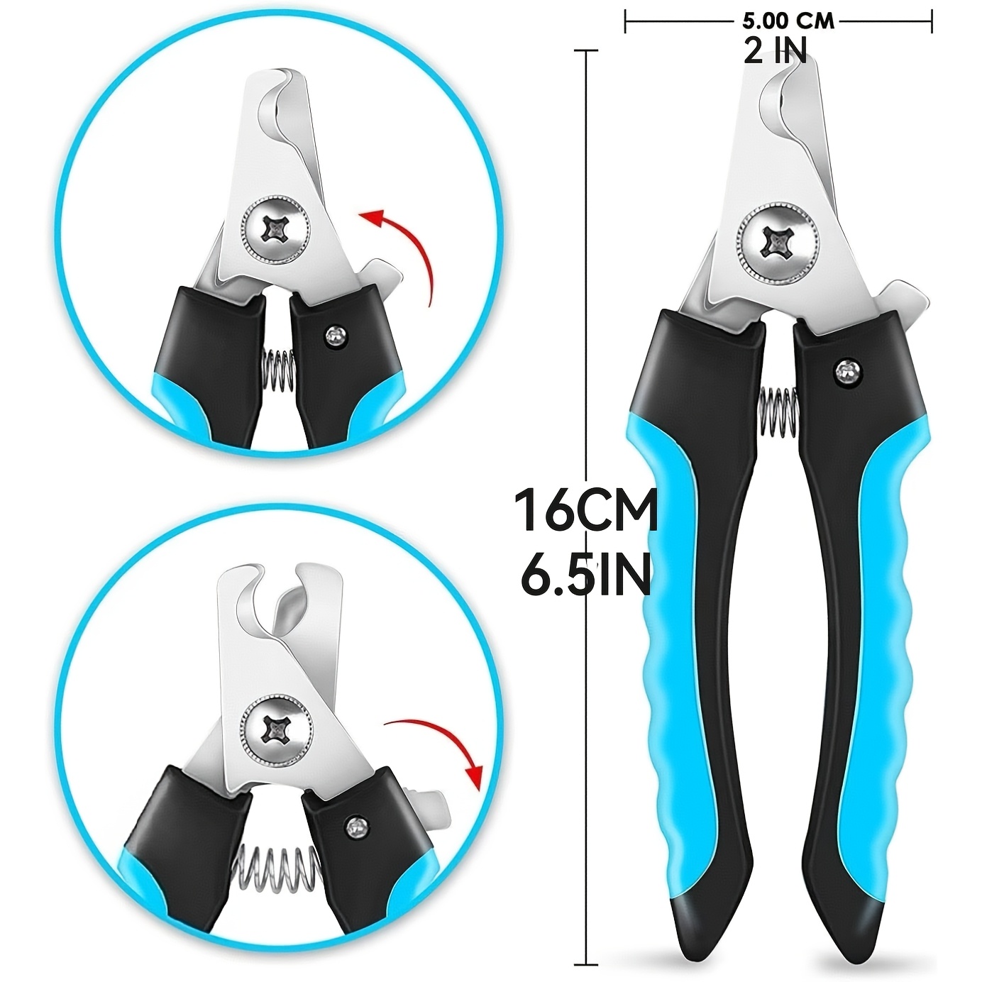 E-shop Professionelle Haustier-Nagelknipser und -Trimmer mit Sicherheitsschutz | Stahlkonstruktion, Nagelfeile enthalten, Große Größe 16 cm (6,5 Zoll)