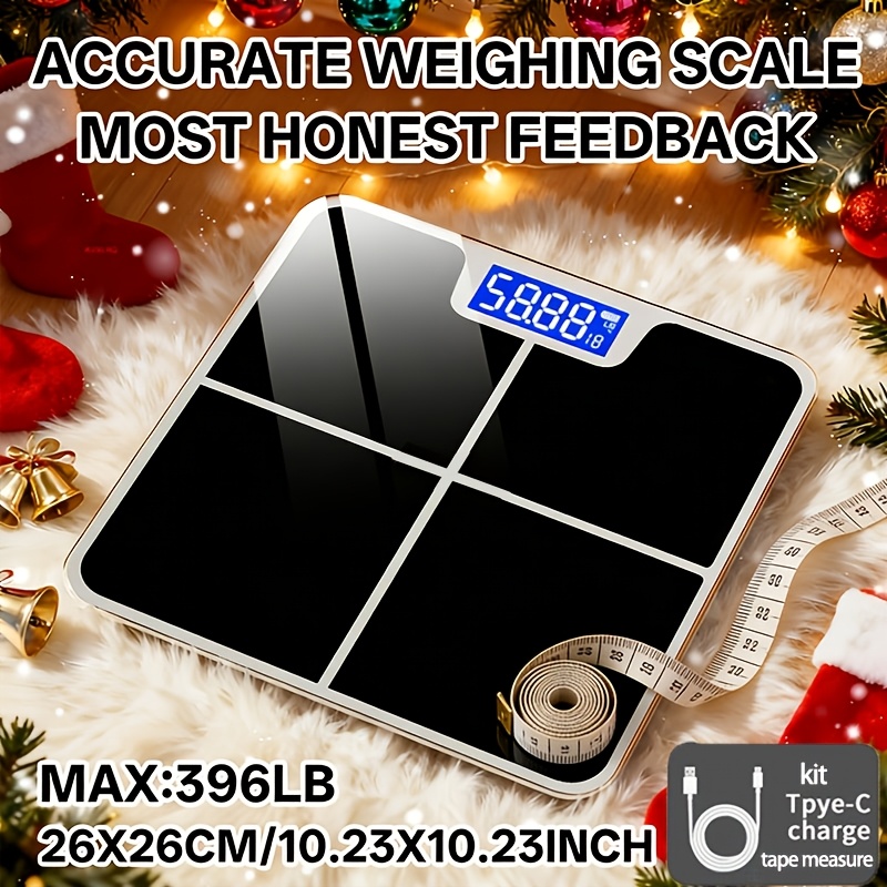 396lb digital body weight scale bathroom scale personal scale   weighing scale with hd lcd display and temperature display kg lb switchable large platform durable and safe suitable for    