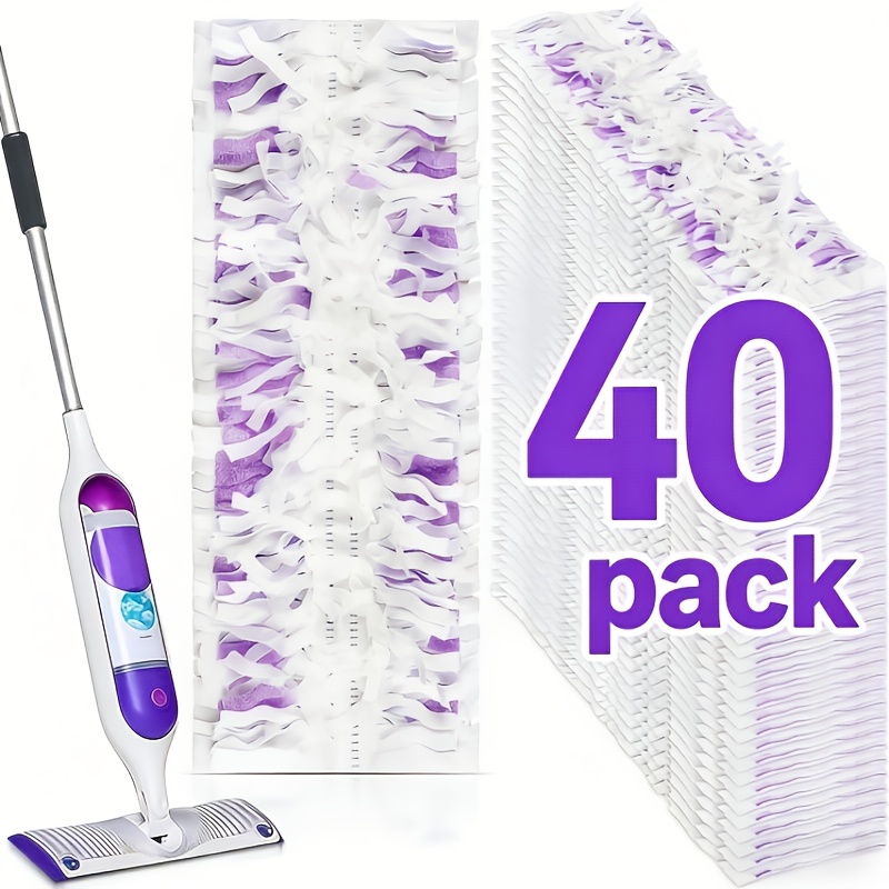 TEMU 40pcs Disposable Power Mop Pads Replacement For Swifers Power Mop & Wood Mop, Power Mop Refill Pads Disposable For Multi-surface Floor Cleaning, Thickened Super Absorbent Replacement Pads