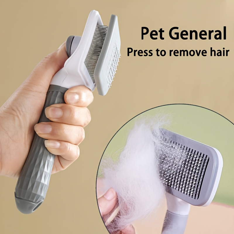 2pcs Pet Massage Comb Set, Pet Hair Removal Grooming Brush, Flea And Floating Hair Removal, One-Button Easy Loose Undercoat Removal Tool for Dogs And Cats, Pet Comb, Flea Comb
