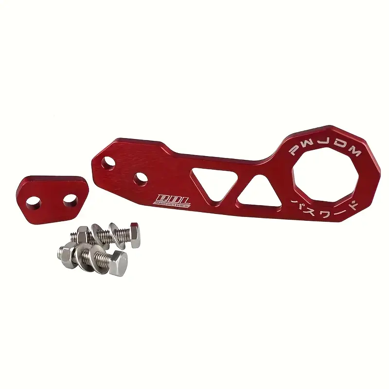 Gancho De Remolque Rojo CNC Para Coches JDM – Aluminio Anodizado, Estilo Carreras, Frontal/trasero