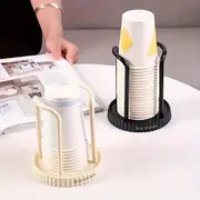 plastic disposable cup holder multipurpose cup dispenser for home office bathroom cafe paper coffee cups storage organizer rack details 1