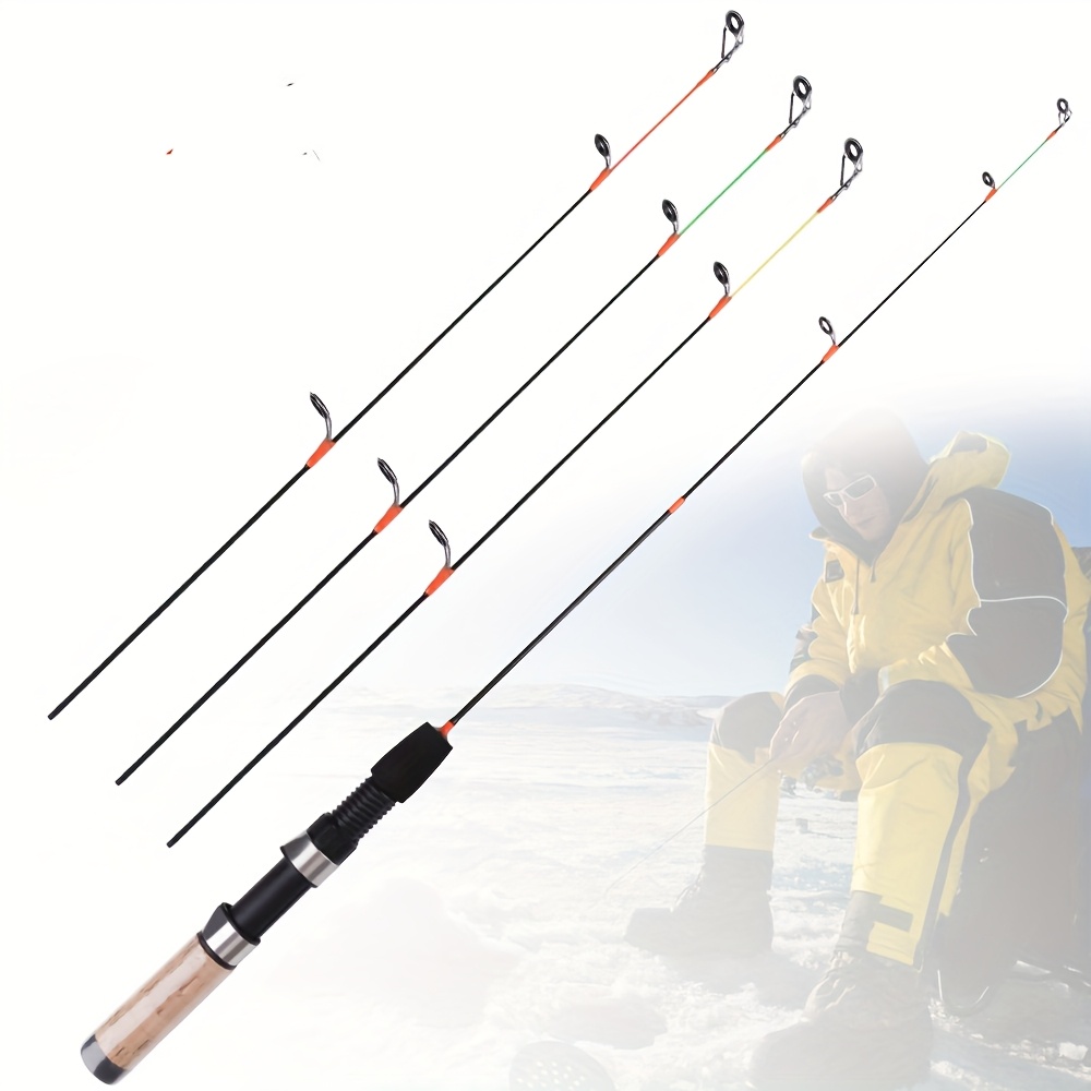Ftk Ice Fishing Rod In Carbon Fibre Construction With 3 Replacement Rod Tips Included