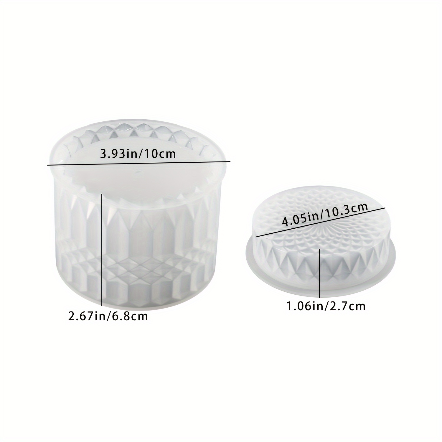Image of Ripple Candle Cup Resin Mold Cylinder Plaster Candle Wax Jar Mold Concrete Flower Pot Silicone Mold With Lid Mold For Candle Holder Cement Clay Planter Crafts Jewelry Storage Box Home Decor