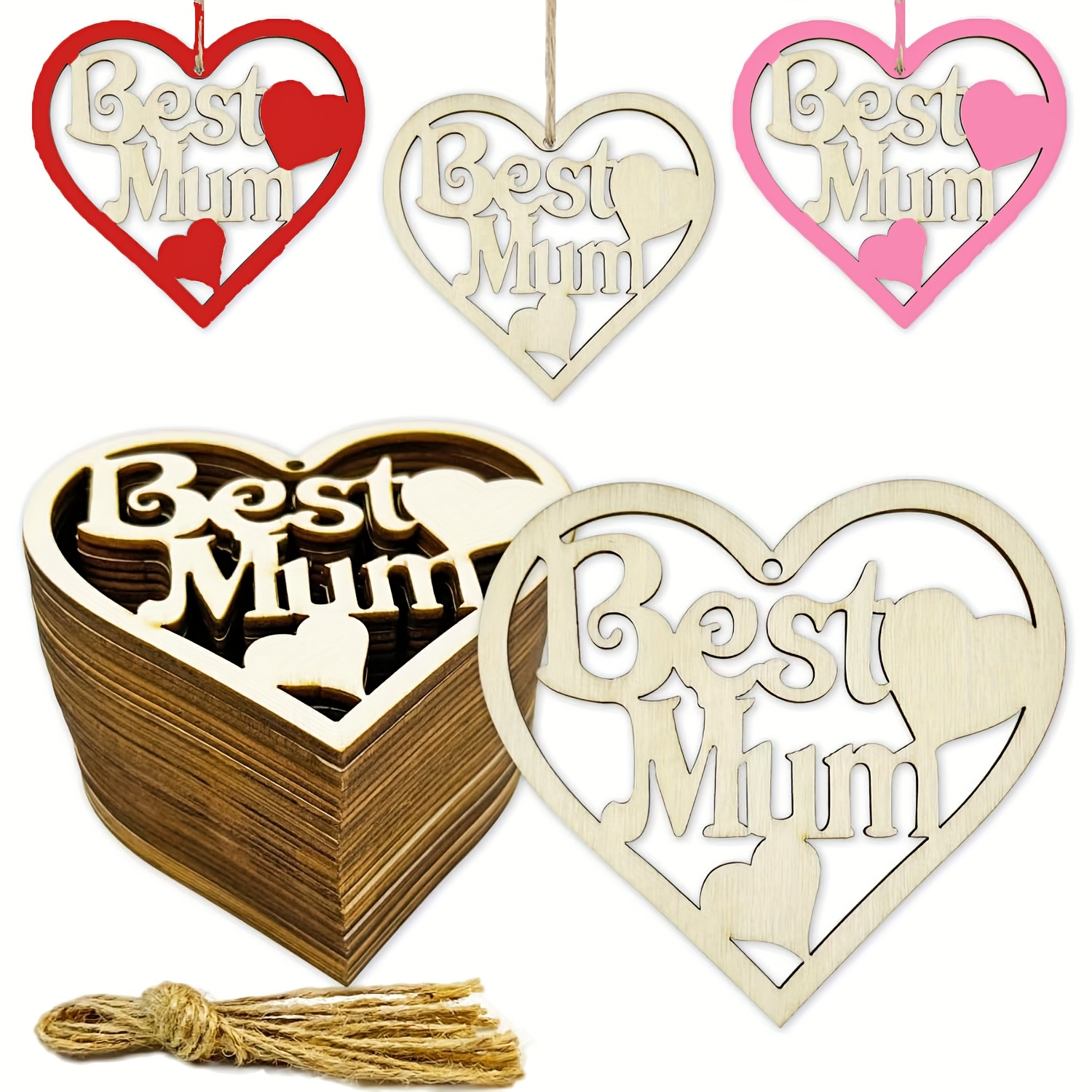 

20pcs Day Wooden Craft Kit - Diy & "" Lettered Decorations With For - Ideal Gifts & Home Decor For Mom, Day Gifts For Mom, Thanksgiving