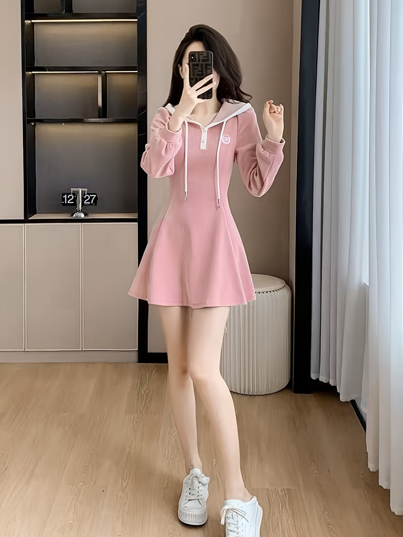 green emerald velvet dress Amulet Docking Flare Dress Spring Autumn Winter Korean Fashion Teens 20s 30s Women Simple Stylish Cute Date Long Dress