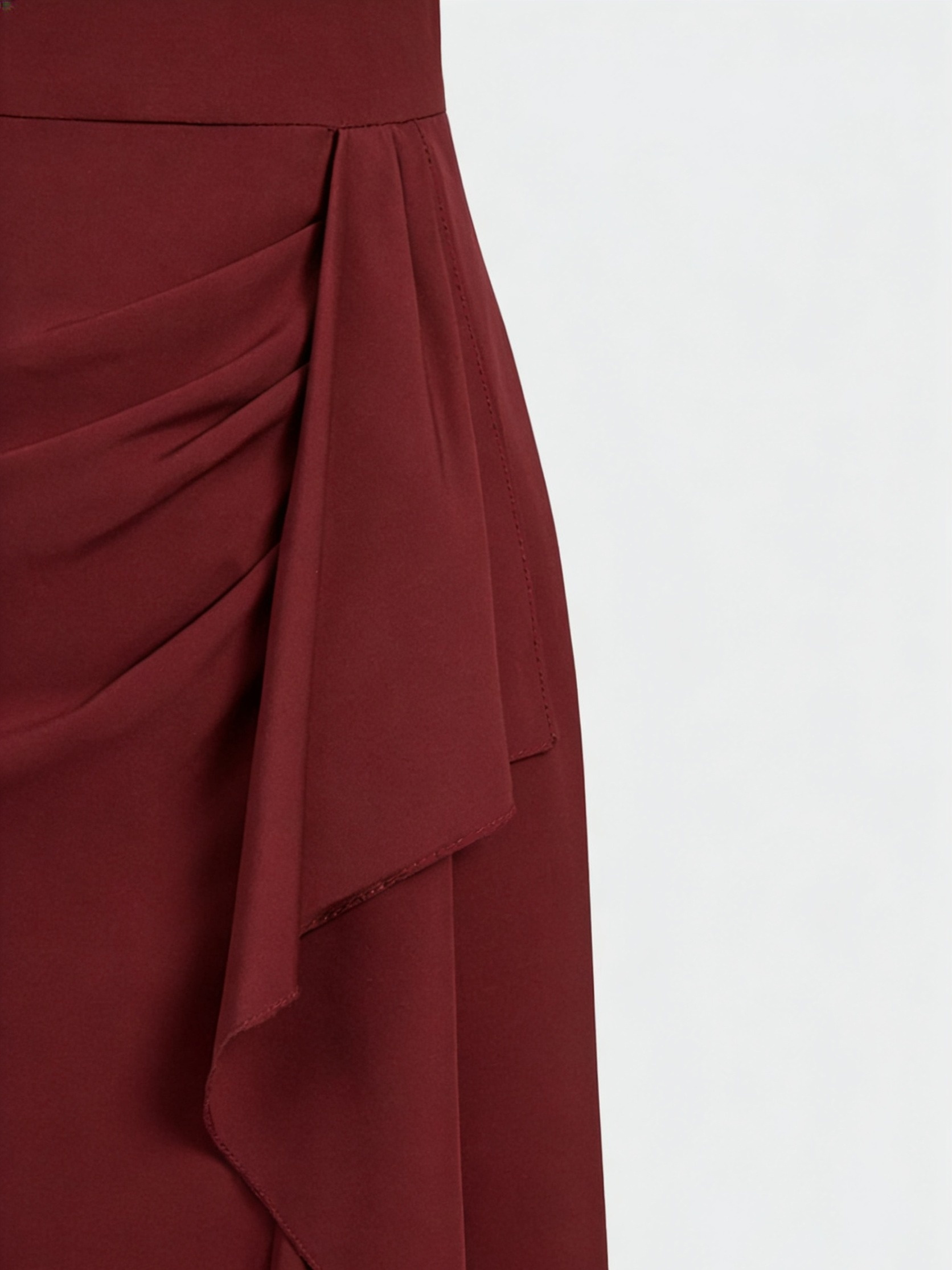 size 16 burgundy dress Chic Plus Size Prom Dresses V-neck Satin Burgundy Long Sleeve Prom Dre   Anna PromDress