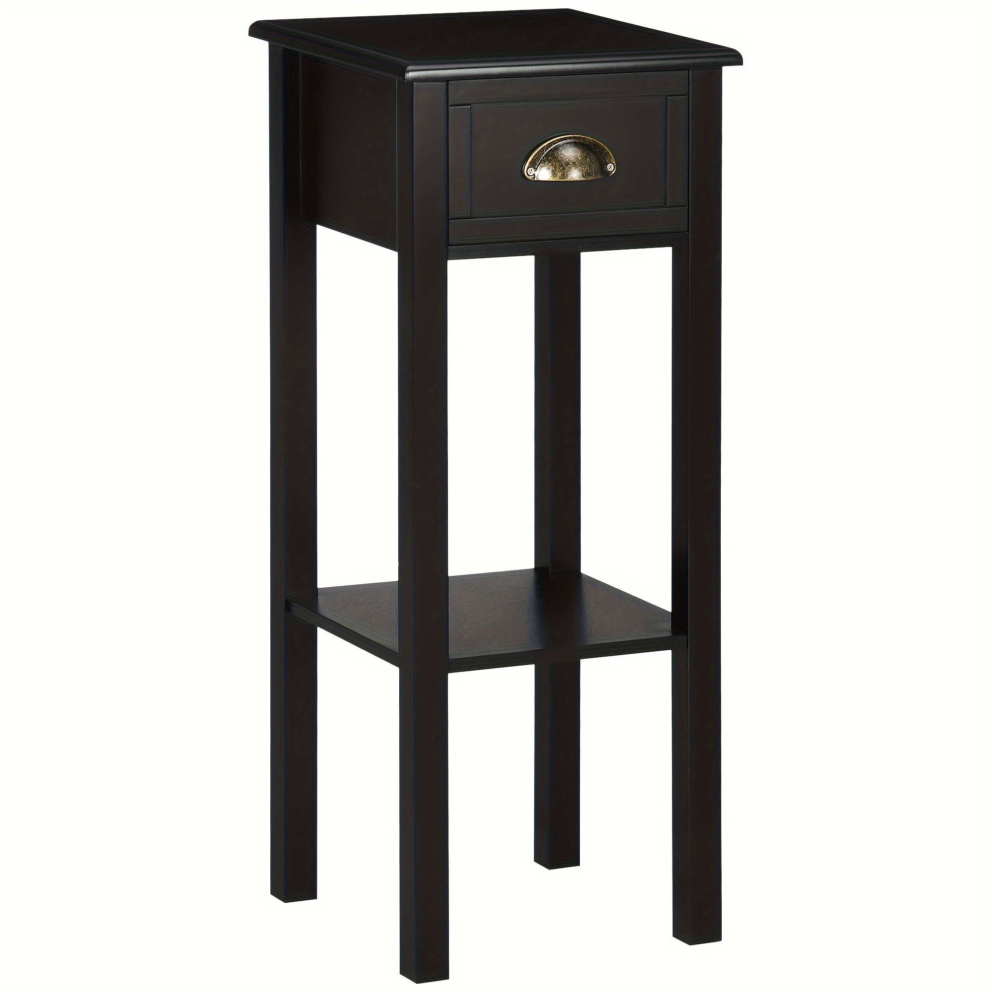 

Homcom 2-tier Side Table With Drawer, Narrow End Table With , For Living Room Or Bedroom, Black