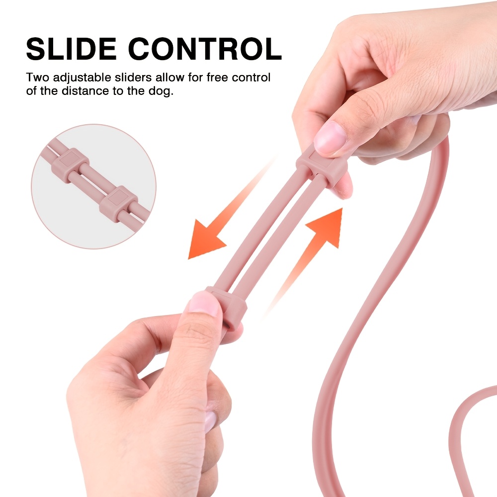 Round Silicone Dog Leash with Sturdy Metal Hook Closure