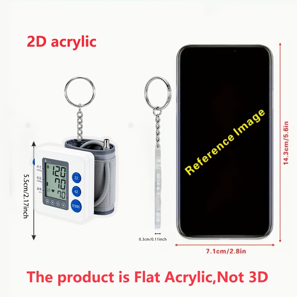 TEMU [2d Flat] [2d Flat] 1pc 2d Flat, Acrylic Keychain, Suitable For Car Keychains, Backpacks, Weddings, Birthdays, Housewarming, Anniversaries,