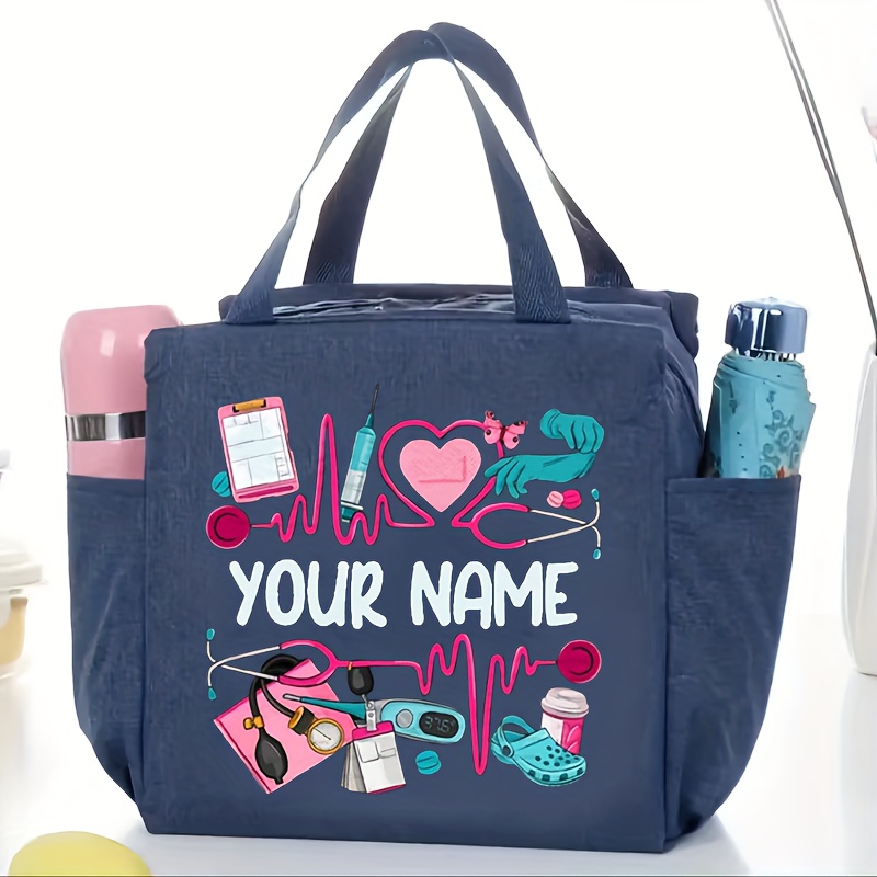 TEMU A Custom-made, Stylish And Minimalist Large-capacity Tote Bag, Designed For Nurses With A Zippered Shoulder Strap, This Women's Spacious Tote Is