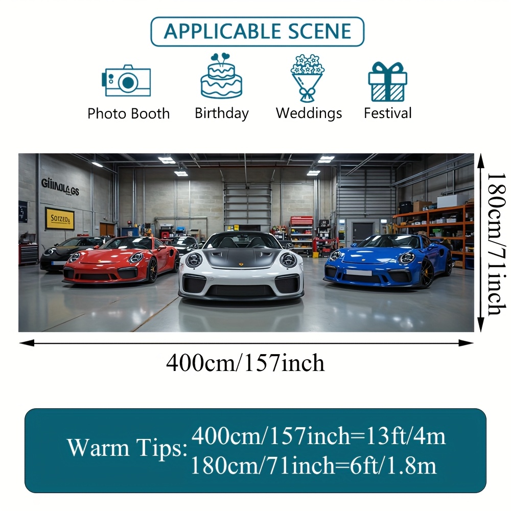 TEMU 2d Flat, 2d Flat - 2d Door Banner 2d Flat, 2d Flat - 2d Door Banner 1pc A Two-dimensional Flat Featuring 5 Iconic Sports Cars In A Tidy For A
