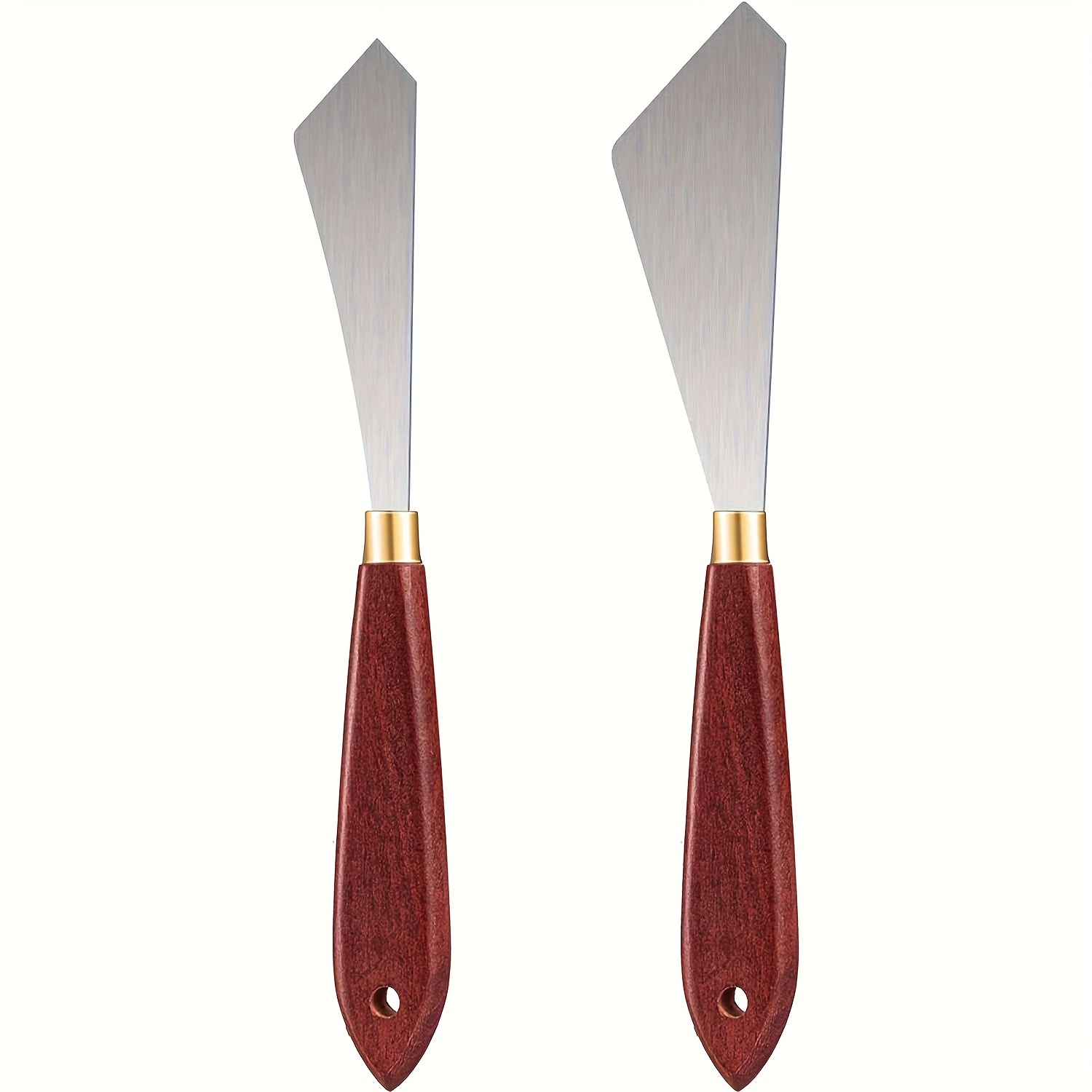 

A Set Of 2 Painting Knives, Stainless Mixing And Knives, Artistic Knives With Wooden Handles, Suitable For Oil Painting And Acrylic Painting Tools, Giorgione