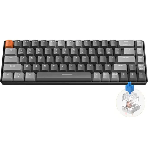 60 wireless mechanical keyboard 2 in 1 receiver compact 68 key hot swappable gaming keyboard linear red blue switch for pc smartphone