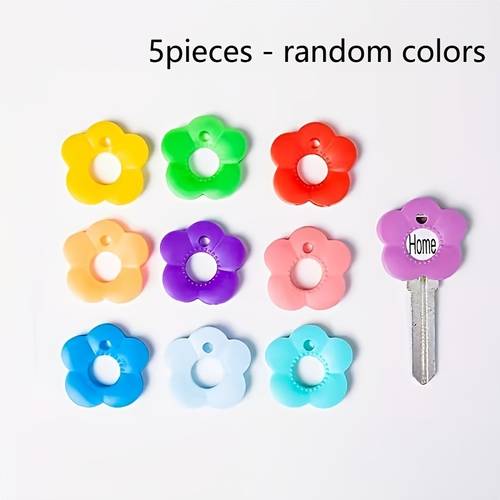 gift for her him gift for her him 5pcs 10pcs multi color flower shaped keycap set with labeled keycaps durable keycap protectors featuring design an keychain organizer suitable for home office parties and key
