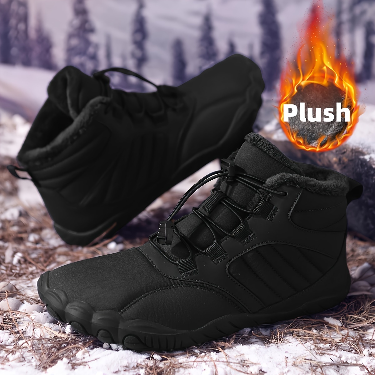 

Men's And Women's Waterproof Winter Hiking Boots - Warm, Non-slip, Plush Lined, Casual Outdoor Footwear For Cold Weather