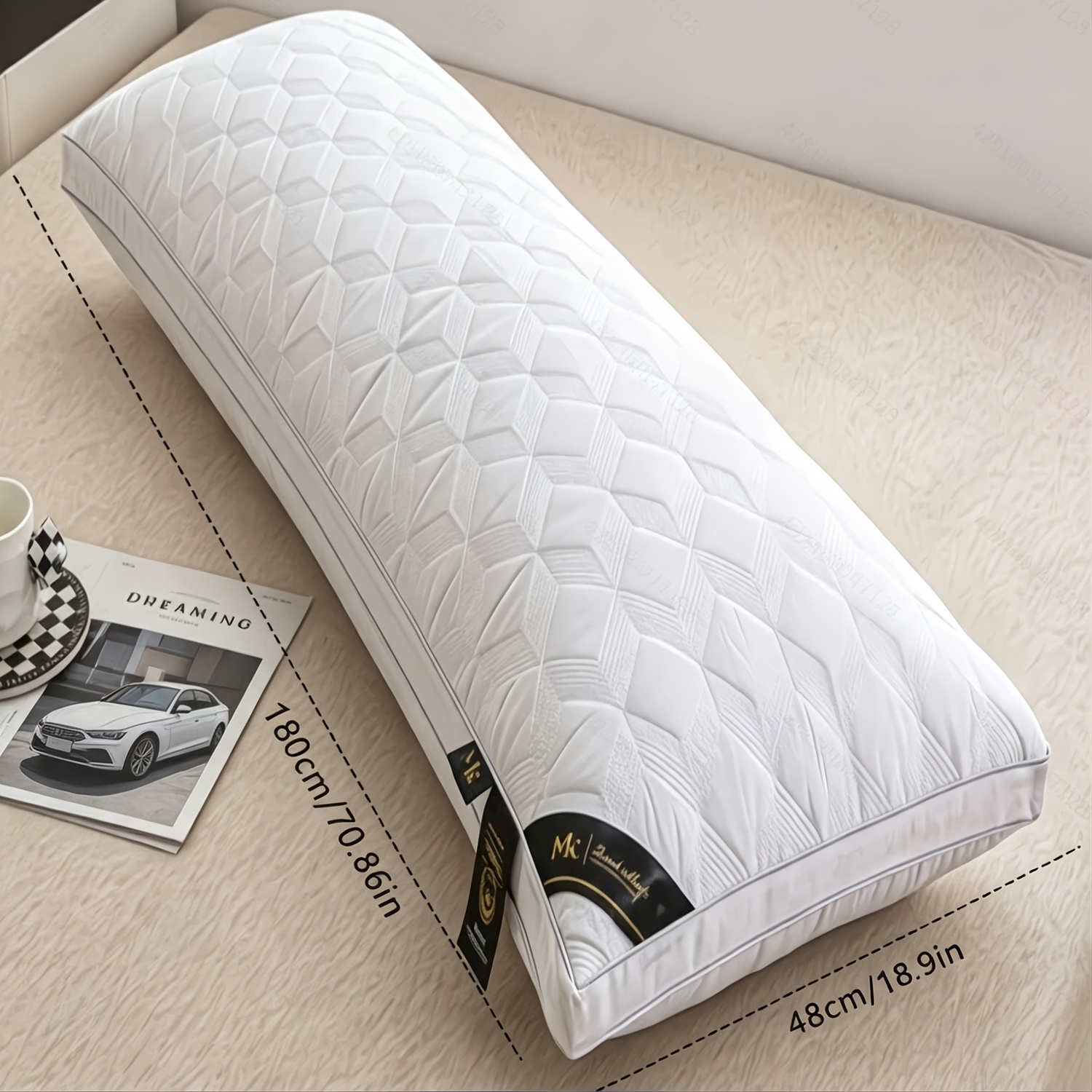 TEMU 6 Sizes Checkerboard Ultra-long Pillow - Ultra-large Support Pillow