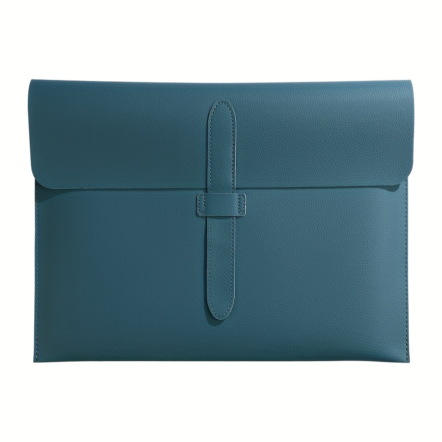 A4 Thickened Pu File Bag With Lychee Pattern, Large-capacity Office Storage Bag To Prevent Falling