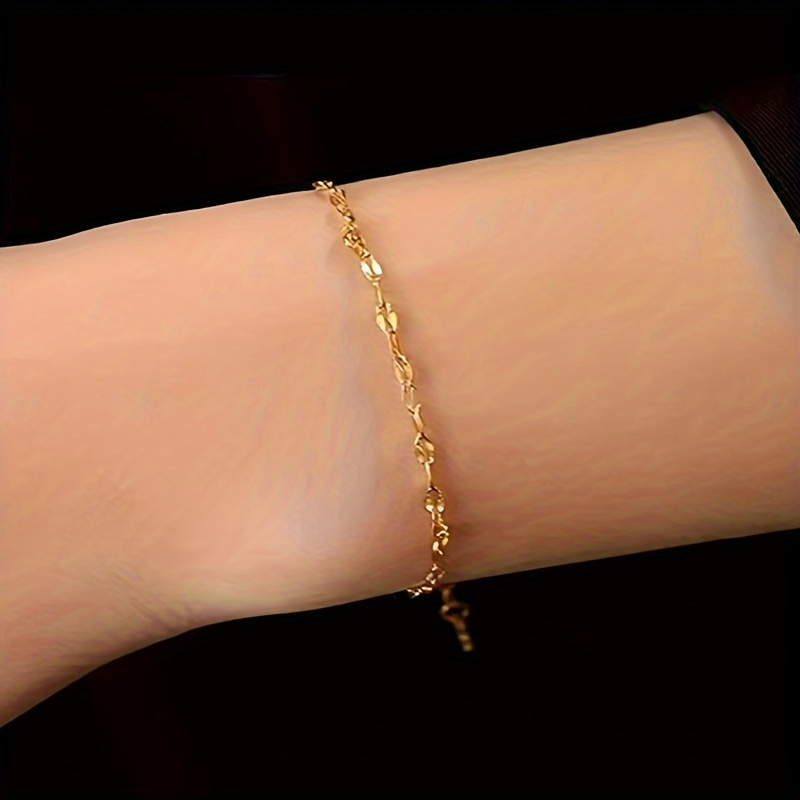 Boho Vintage Lip Chain Bracelet for Casual Attire