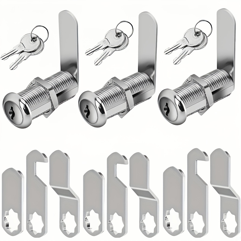 Image of 3pcs 40- Alloy Tubular Cam Lock, Each Lock With 2 Keys, Suitable Rv Cabinet Locks, Drawer Locks, Mailbox Cabinet Locks, Kitchen Cabinet Locks, And Wardrobe Locks.