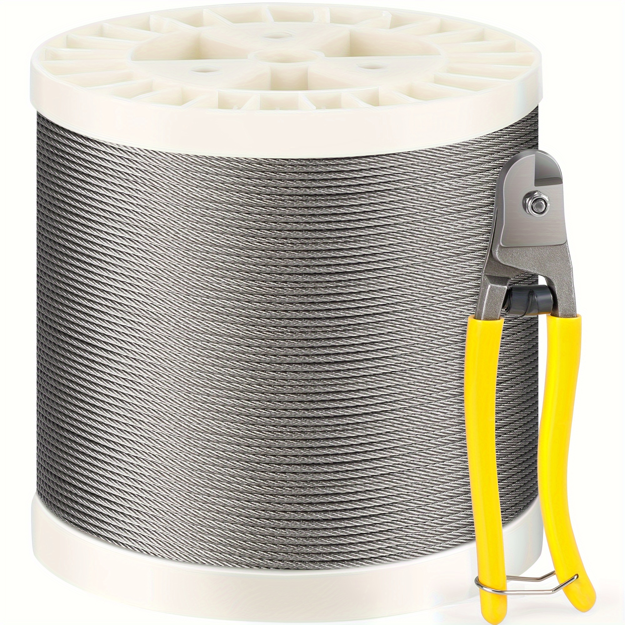 

1000ft T316 Stainless Steel Cable Kit For Deck Railing Systems - 1/8 Inch Heavy-duty, 7x7 With Diy Options, Includes Cutter - Ideal For Outdoor & Indoor Projects, Rengue