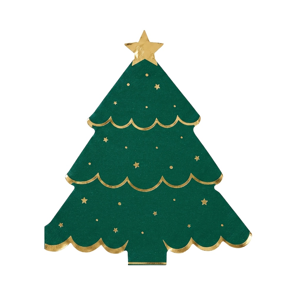 TEMU Paquete de 20 servilletas grandes, gruesas y de forma irregular de árbol de Navidad, adecuadas para fiestas navideñas, decoraciones de estrellas