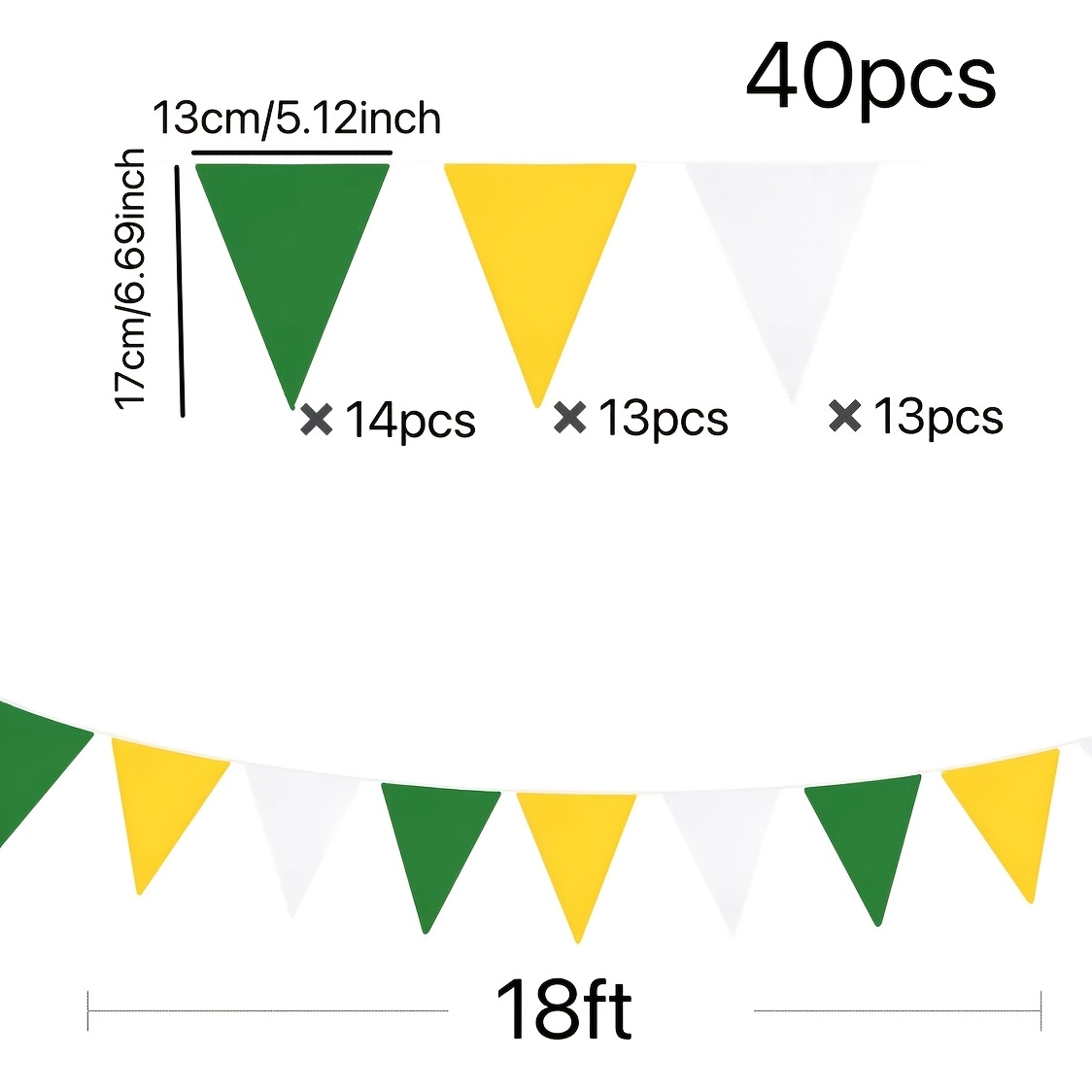 TEMU 40 piezas, 18 pies de Banners triangulares de fieltro verde, y , muy adecuados para diversas decoraciones navideñas, fiestas de , , temporada de