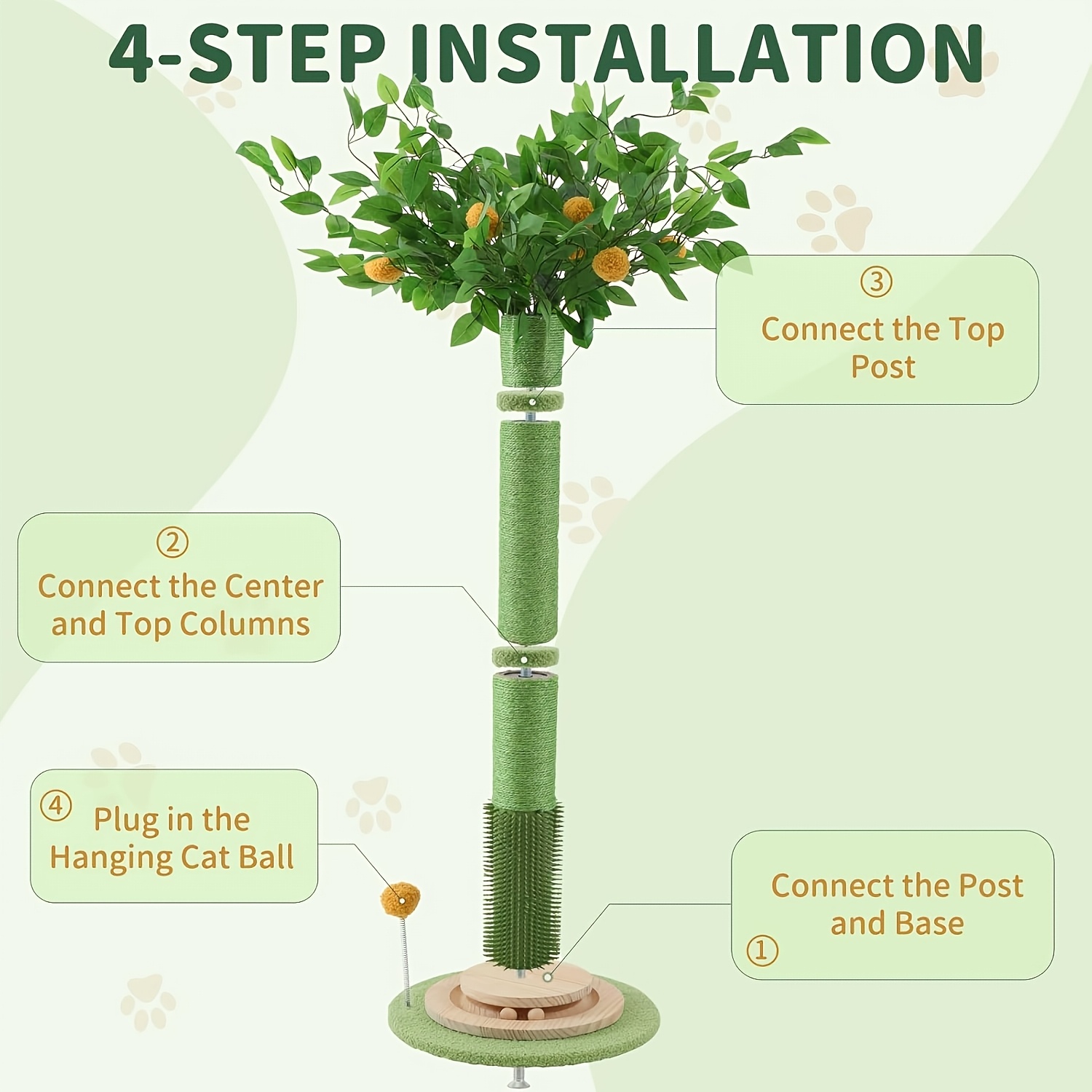 TEMU Large Cat Tree Tower With Cat Scratching Posts, Space-saving Cat Condo With Sisal Rope Scratching Board, Cat House Bed For Indoor Cats, Kitten