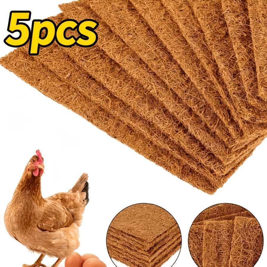 Image of Chicken Coop Mats Coop Mats Washed Mats Reusable Chicken Nesting Pad, Natural Coconut Husk Chicken Egg Laying Pad, Multi-functional Chicken Coop Liner Pad