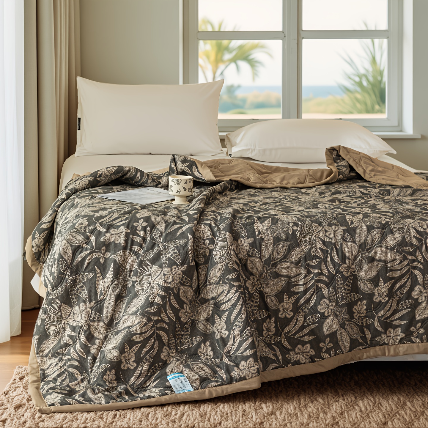 TEMU 1pc New Premium Retro Summer Quilt Air Conditioner Blanket