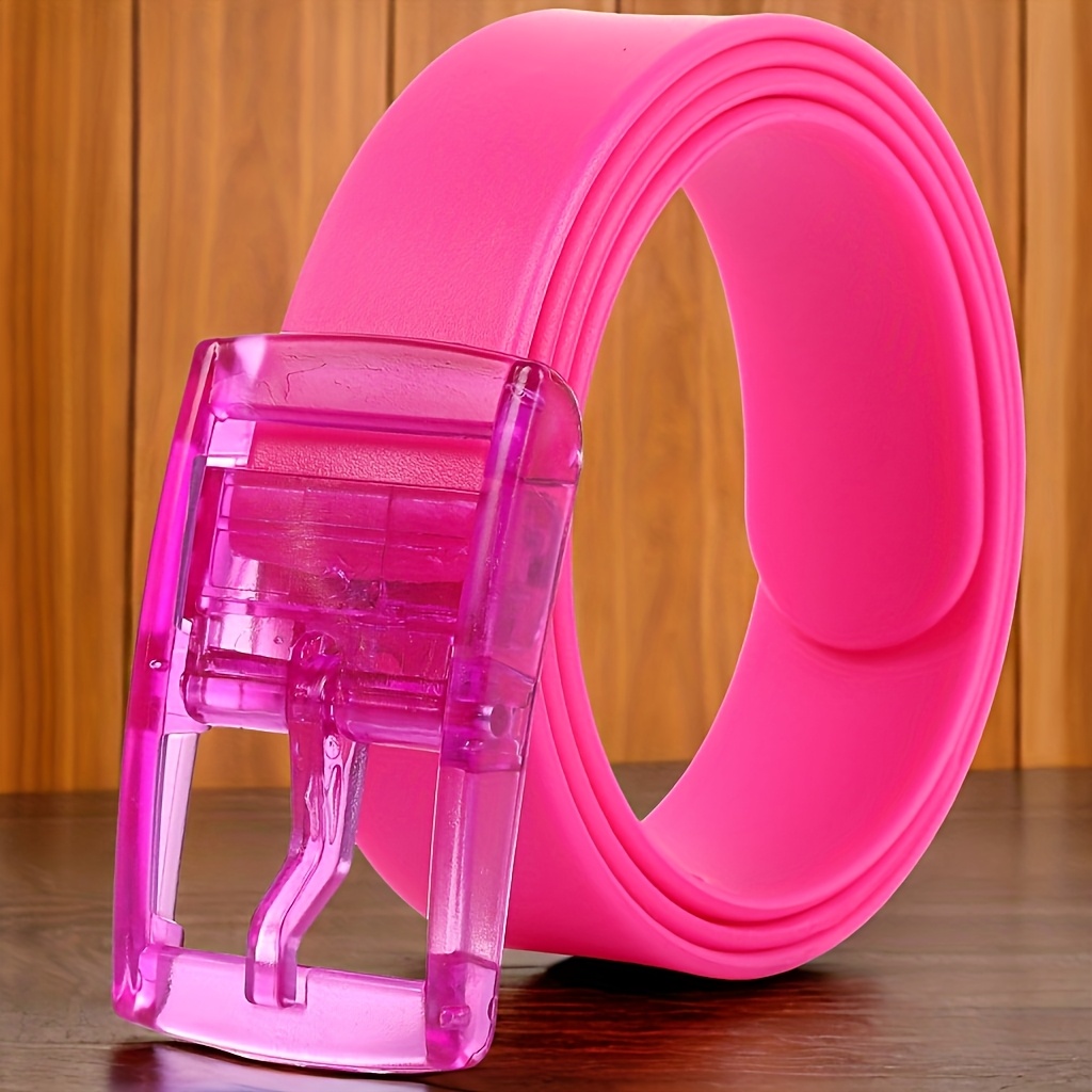 Men's Fashionable Silicone Belt With Plastic - In White And , Suitable For Casual And Formal Occasions. The Adjustable And Durable Belt Is For Christmas, Valentine's Day, Graduation Gifts