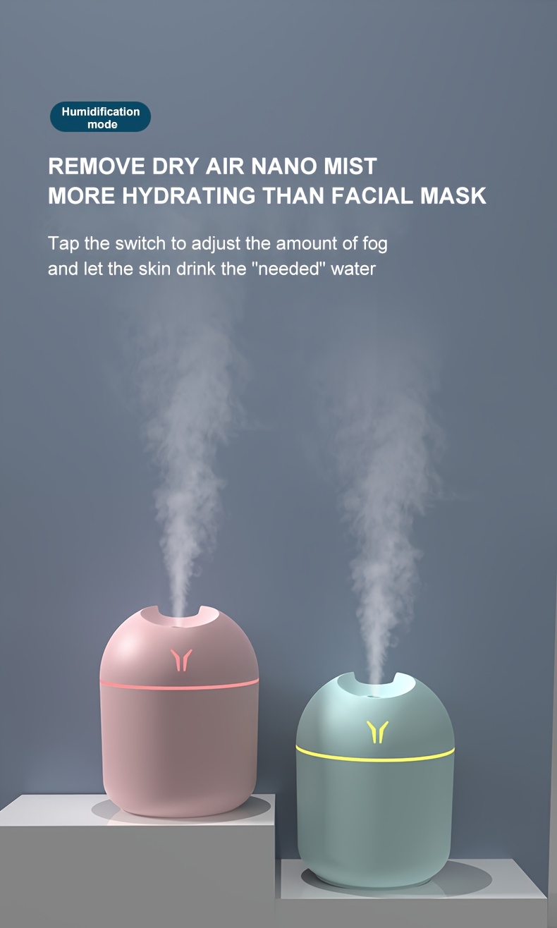 1pc Aromatherapy Diffuser And Humidifier with Cool Mist And Night Light: Essential Oils Can Be Added As An Air Aromatherapy Diffuser, Your Bedroom Fresh And Plants Healthy! Ultra-quiet - Perfect for Offices, Homes, Large Bedrooms