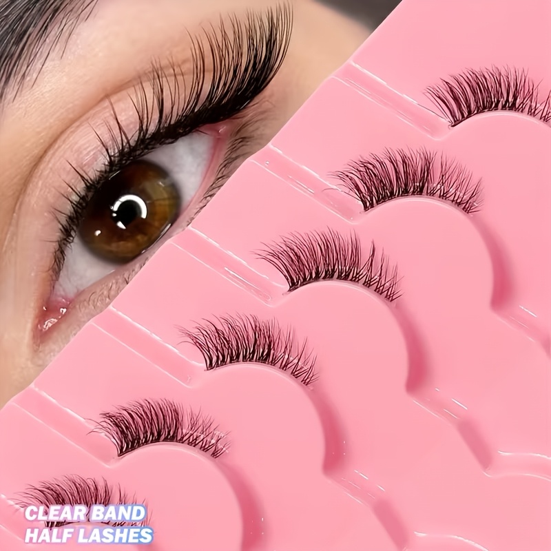 7 Pairs Of Half Lashes, Strip Lashes, Lashes, Fluffy Soft Lashes, Gorgeous Fine Lashes, Mink Lashes, Reusable Lashes, Cat Eye Lashes
