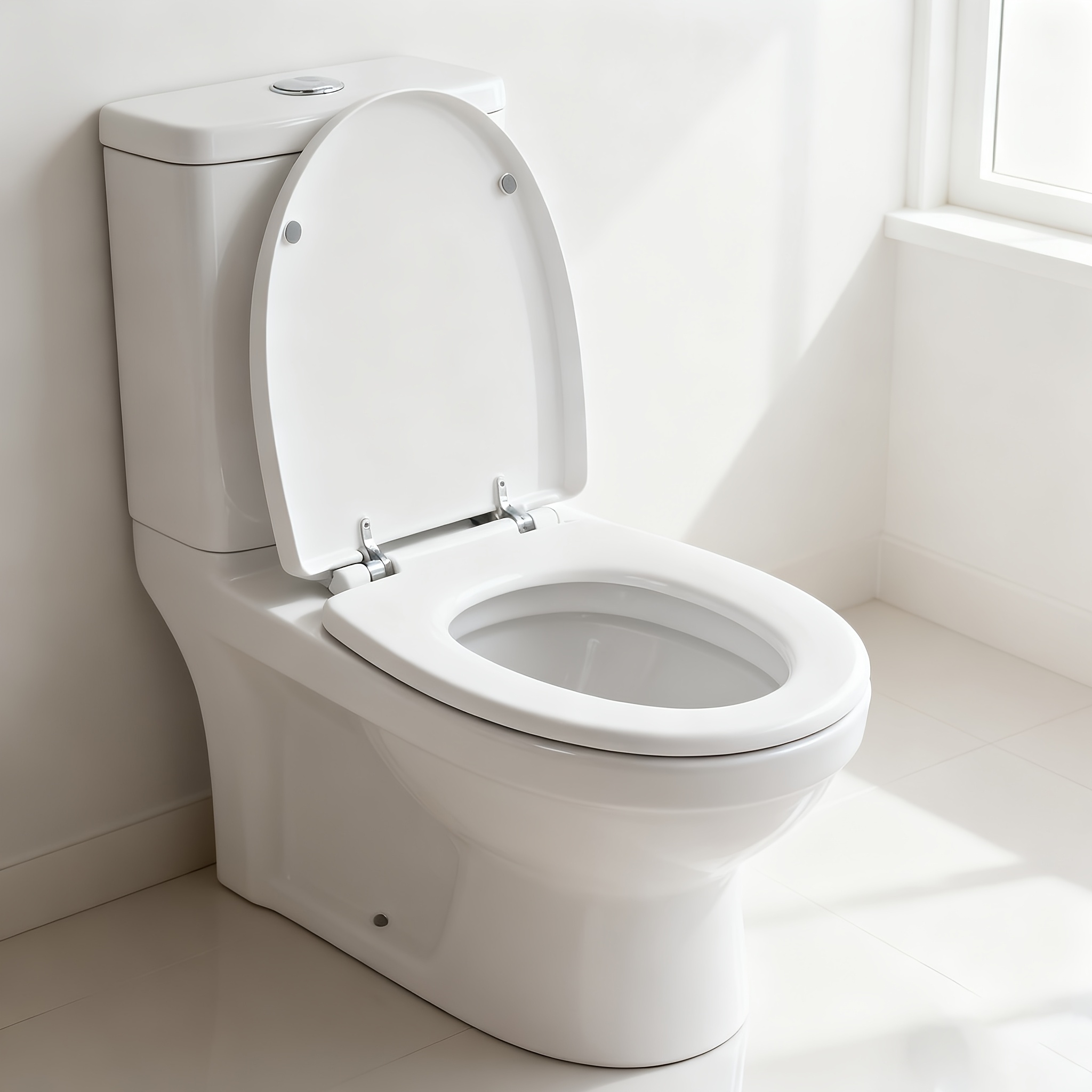 Soft Close Toilet Seat White, Heavy Duty Toilet Seats Release Hinges For Easy Clean, Top Fixing Adjutable Hinges Oval Shape Toilet Seats Loo Seat