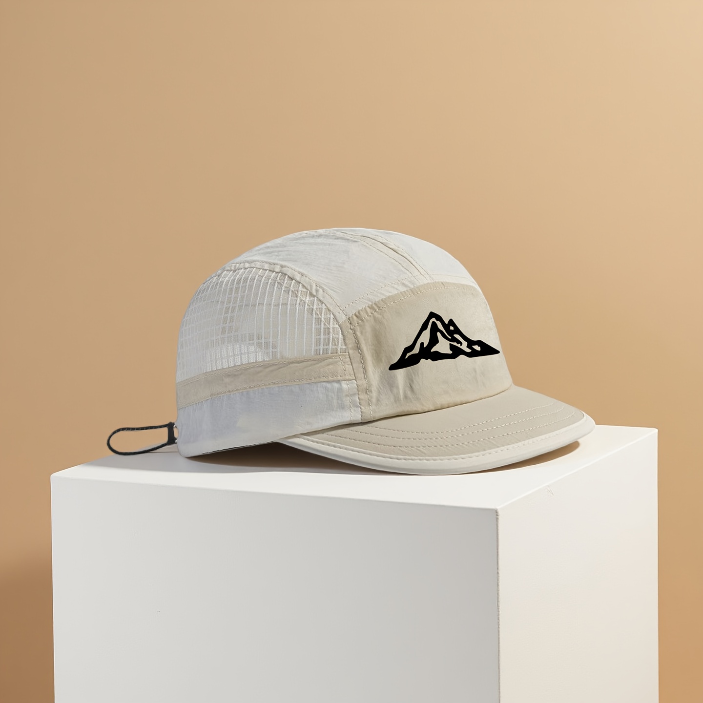 TEMU Men's Quick-dry Vintage Short Brim Baseball Cap, Japanese-style Printed Duckbill Hat For Men And Women
