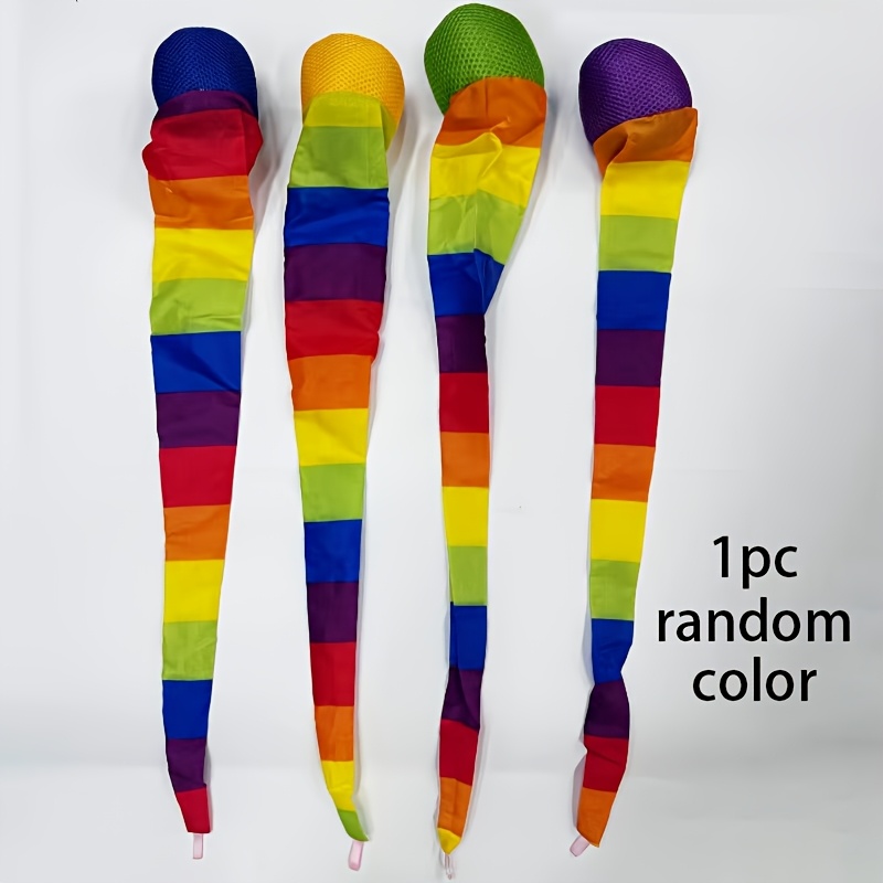 26 Inch Throw And Catch Balls With Rainbow Tail, Fun Colorful Sports Balls Playground Classroom Beach Outdoor Games, Ideal Gift For Kids, Random Color