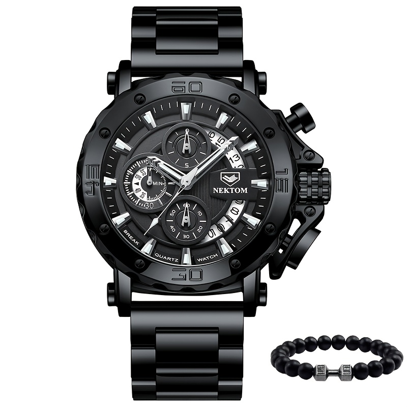 Image of Fashionable Luxury Calendar Multifunction Heavy Luminous Cross-border Men's Watch High-end Genuine Popular Chronograph Thick