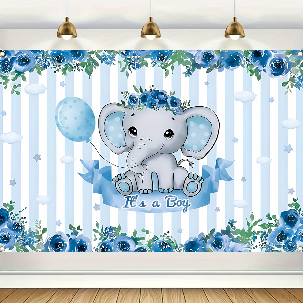 

1pc, Welcome Baby Party Banner, 150 Cm * 100 Cm/59.0 Inches * 39.4 Inches, Welcome Arrival Party Banner, Elephant Flower Pattern Welcome Baby Party Decoration Banner, Polyester Photography Background