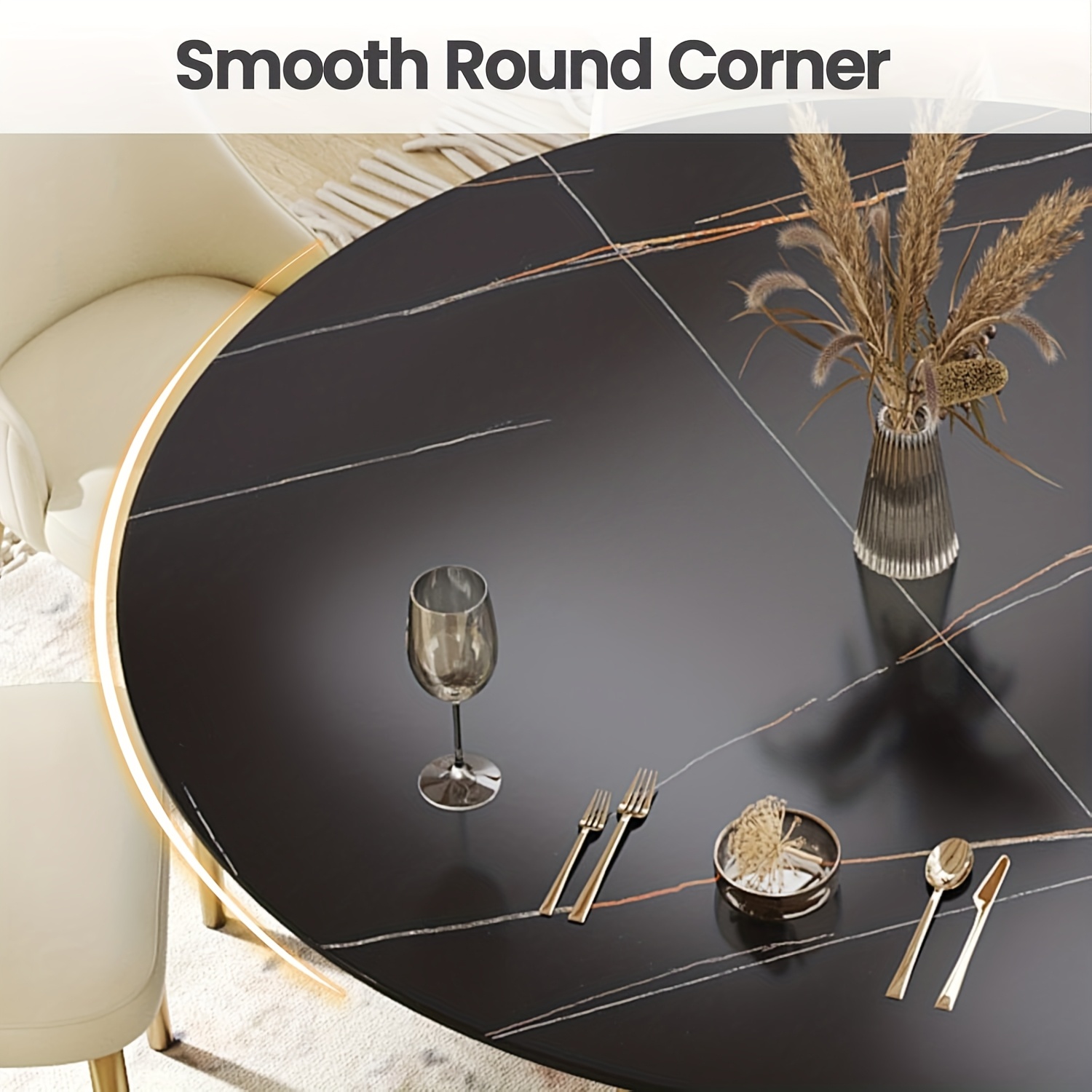 53   table suitable for 6 8 people table only chairs not included   dining rooms or kitchens featuring a glossy sintered stone top and a beige solid wood base ideal for restaurants as well Product details 7