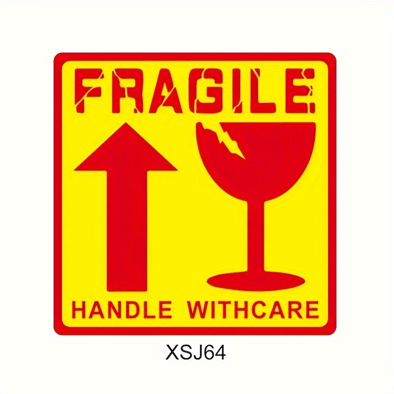 18pcs/pack 3.94inx 3.94in/2inx 3.15in Handle Fragile Items With Care. Adhesive Labels And Warning Box Stickers For Delivery