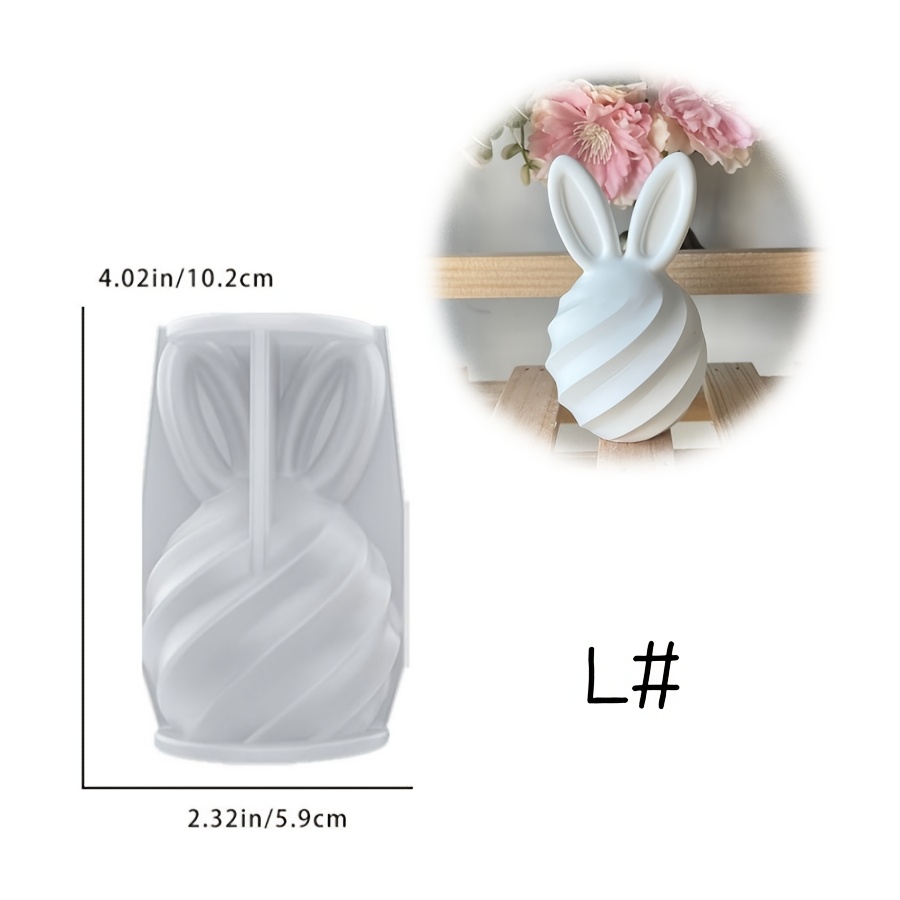 Image of Clay Molds: Spiral Bunny Ornaments, Home Decor, Display Stands, Large, Medium, Small Rabbit Resin, Gypsum, Candle, Aromatherapy Silicone Molds