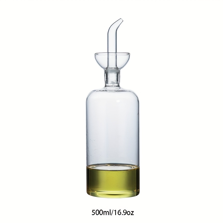 E-shop 1 Stück Borosilikatglas Olivenölspenderflasche, Öl- Essigflasche mit Ausgießer – Kein Trichter nötig, einfach zu befüllen – Kontrolliert Kochöl