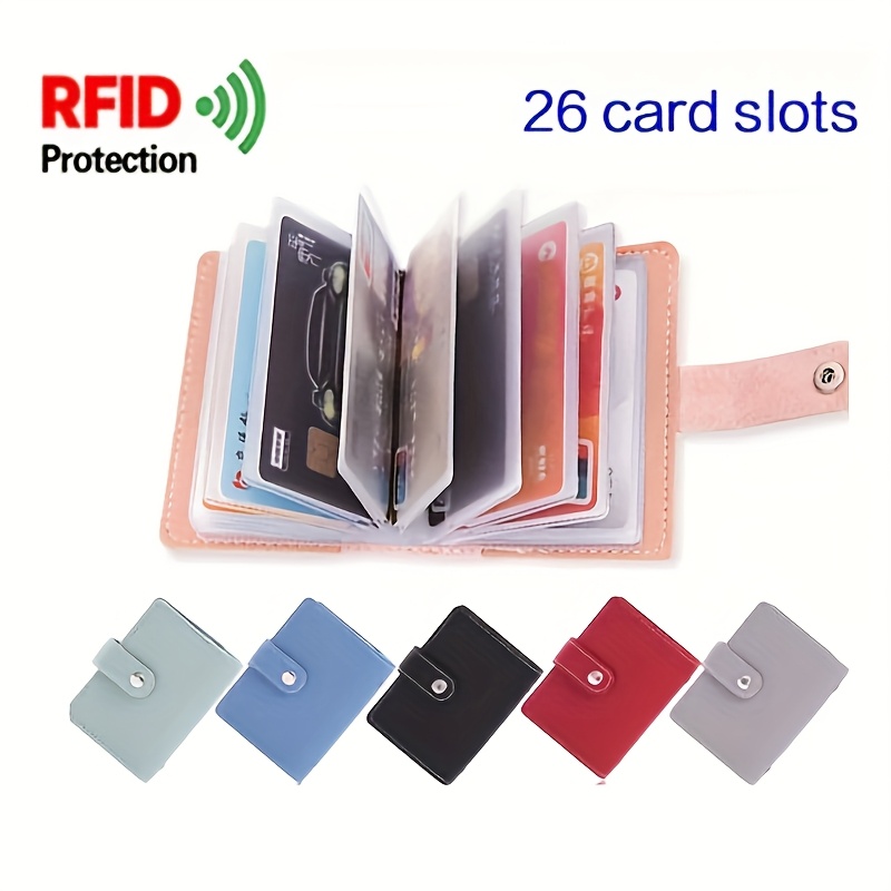 

26-card Capacity Rfid Blocking Case Wallet - Credit Card Holder With Anti-theft Protection - Stylish And For Men And Women