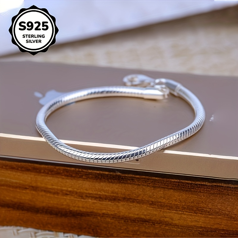 Women's S925 Sterling Silver Snake Bone Bracelet, Light Luxury Design