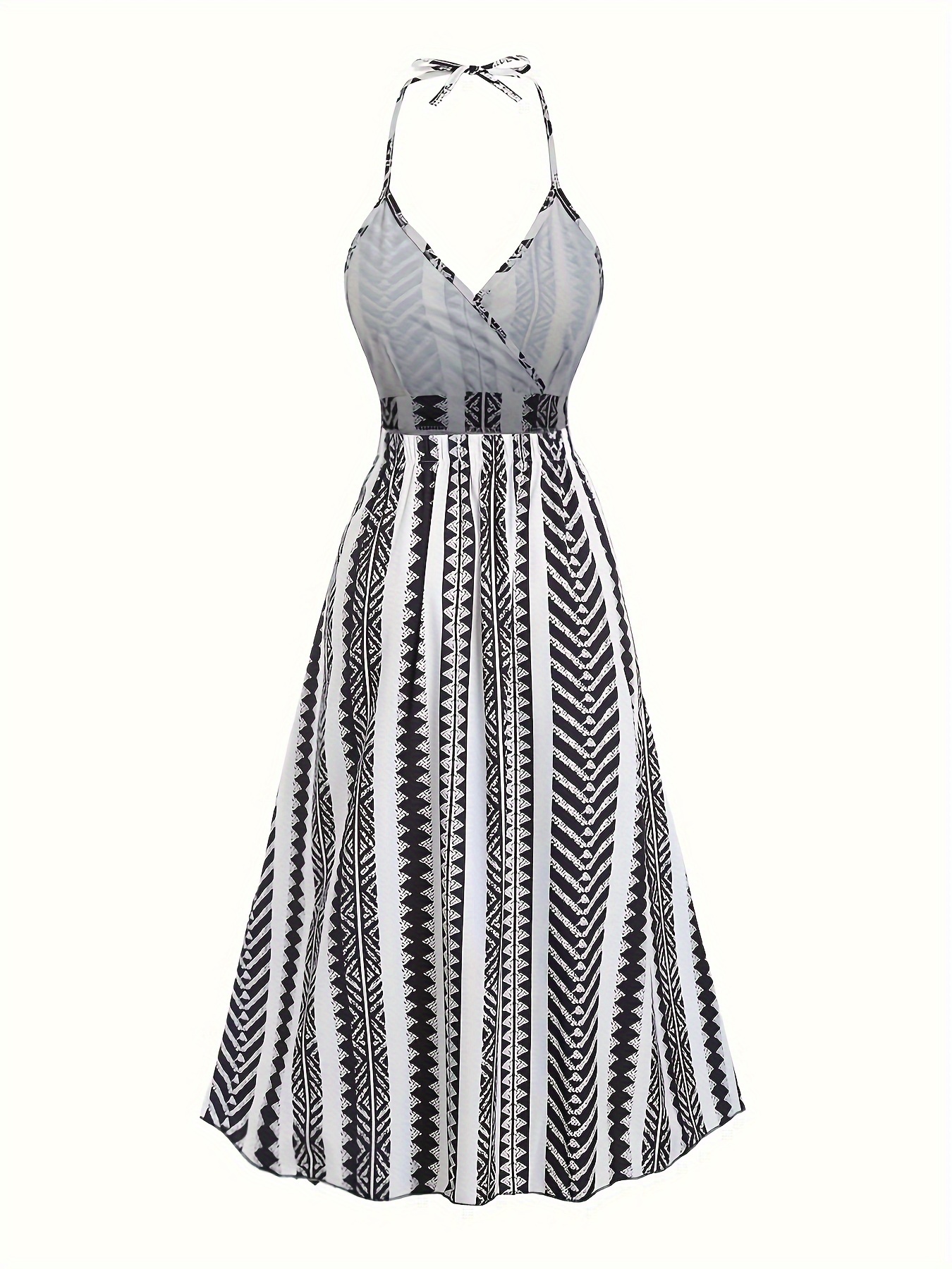 linen cotton halter dress Cotton & Linen Halter A Line Long Dress