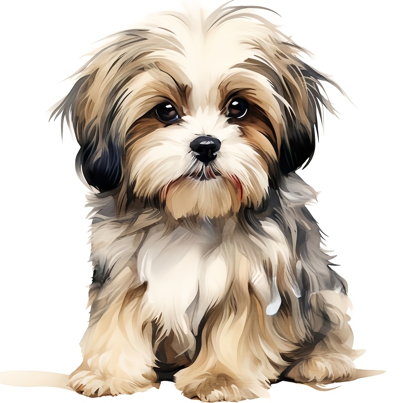 

1pc 5d Shih Tzu Dog Diy Diamond Painting Kit, Round Acrylic Diamonds, Animal Theme Tabletop Decor, Wall Hanging Art, Home Ornament, Craft Gift For