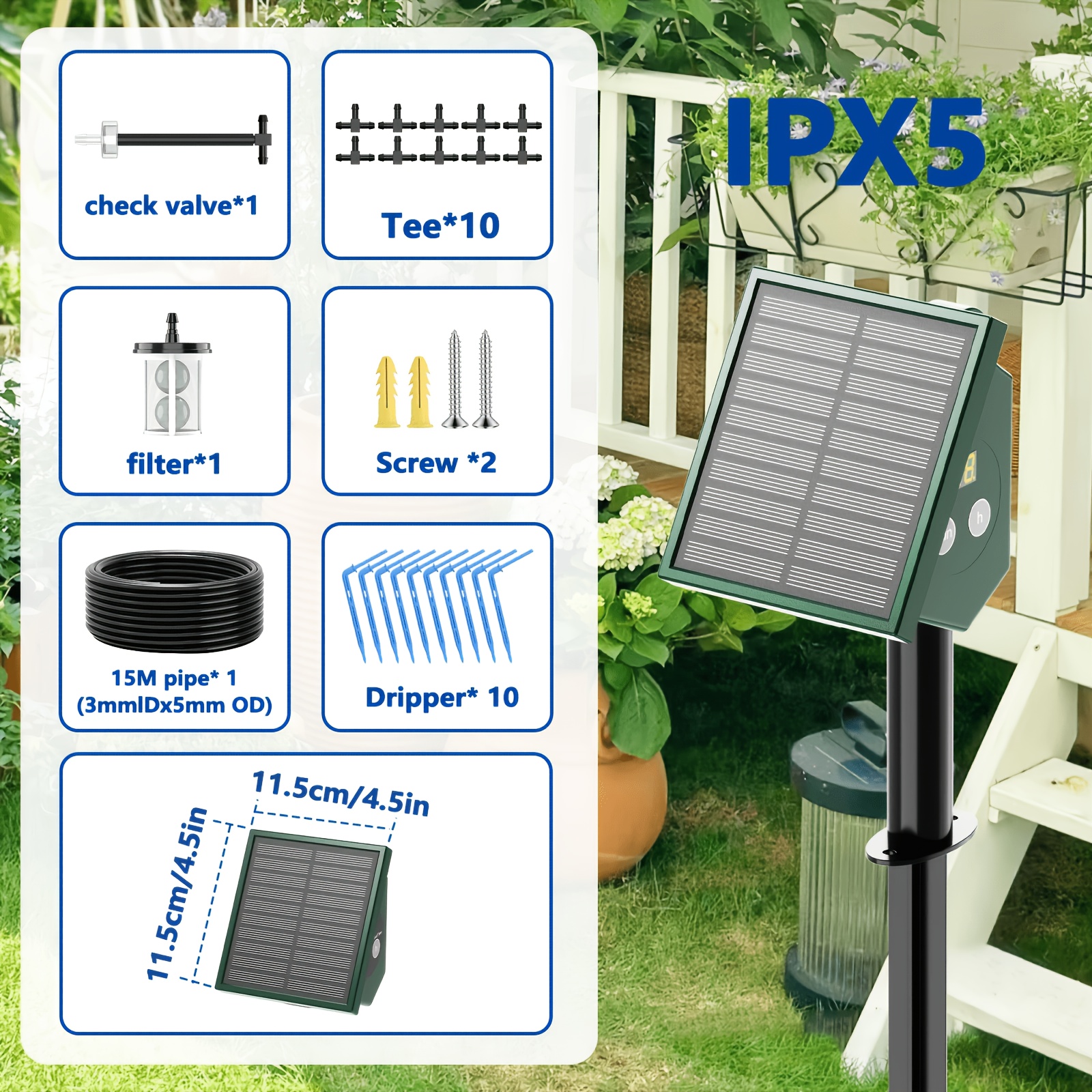 solar-tropfbewsserungssystem tropfbewsserungsset bewsserungssystem fr  den garten, solares automatisches einfaches diy-bewsserungsgert  untersttzt 10/15 topf-pflanzen automatische bewsserung mit batterie |  Gratisversand Fr Artikel, Die Von Temu ...