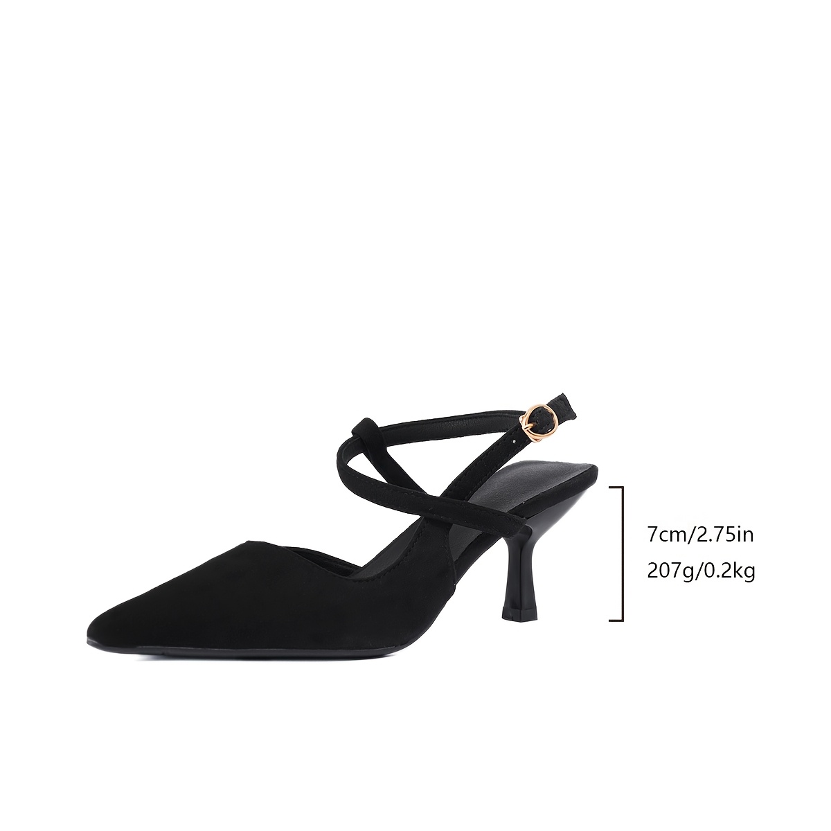 Women'S Plus Size Black Pointed Toe Strappy Heels - Elegant High Heel Shoes with Sparkling Ankle Strap, Perfect for Weddings, Parties, and Formal Events, Stylish High Heel Shoes|Sparkling Ankle Strap|Rubber Sole Heels